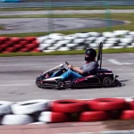 man drive go kart on track