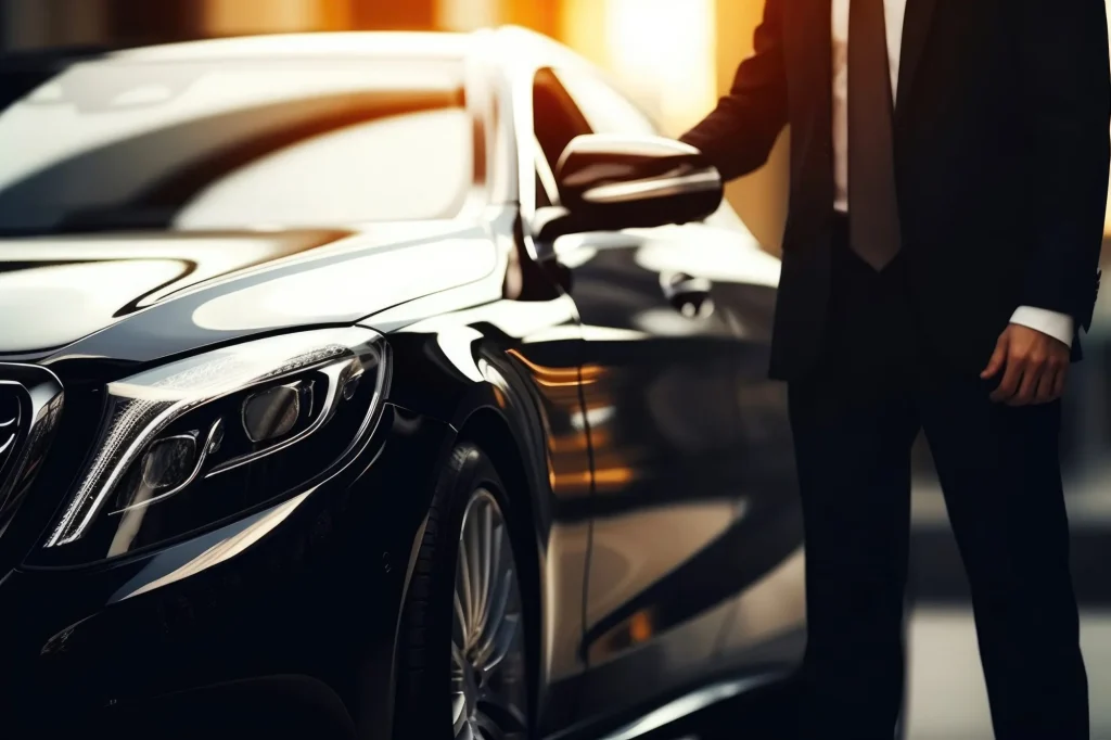 Luxury Car Chauffeur in Focus